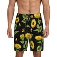thumbnail image 1 of Sikiie Bees and Sunflowers Mens Pajama Shorts, Lightweight Lounge Pant with Pockets Soft Sleep Pj Shorts for Men4X-Large, 1 of 6