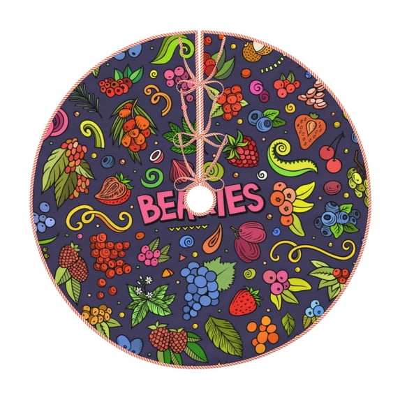 Sikiie Berry Fruits Christmas Tree Skirt, Christmas Tree Decorations, Christmas Decor, Tree Mat Decoration(30-48IN)-30"