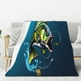 thumbnail image 1 of Sikiie Big bass fish1 Print Cozy Flannel Fleece Throw Blanket: Lightweight & Thick for All Seasons - Perfect for Women, Men, & Kids-60"x50", 1 of 6