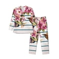 thumbnail image 1 of Sikiie Bird and Floral Mens Pajama Set, Soft Warm Long Sleeve Sleepwear, Cozy Button-Down Pjs for Men-XX-Large, 1 of 7