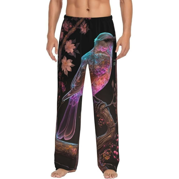 Sikiie Bird4 Mens Pajama Pants Sleep & Lounge Pants, PJ Bottoms With elastic waistb and Pockets Small