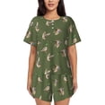 thumbnail image 1 of Sikiie Birds Wild Ducks Womens Pajama Sets Short Sleeve Top With Pants Sleepwear 2 Piece Lounge Set-X-Large, 1 of 6