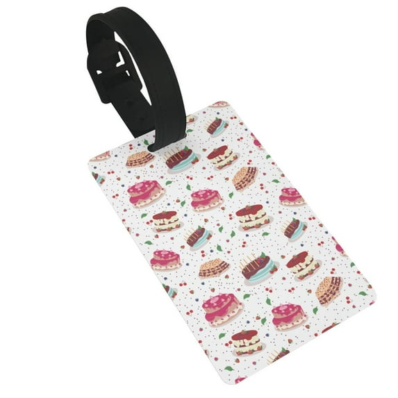 Sikiie Birthday Cake Luggage Tags Privacy Cover ID Label Suitcase Tags Identifiers For School Bags,Suitcases
