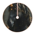 thumbnail image 1 of Sikiie Black And Gold White Horse Nativity Christmas Tree Skirt, Jesus Christian Winter Holiday Tree Mat Decoration(30-48IN), 1 of 6
