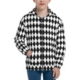 thumbnail image 1 of Sikiie Black And White Diamonds Zip Up Hoodie Teenage, hoodies for Teenage, Zipper Sweatshirt Jacket for Daily, Traveling-Medium, 1 of 6