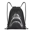 thumbnail image 1 of Sikiie Black And White Shark Drawstring Backpack Drawstring Bags, Draw String Back Bag for Sports, Gym, Travel, Swimming, Beach-Medium, 1 of 6
