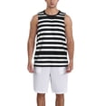 thumbnail image 1 of Sikiie Black And White Stripes Basketball Jersey Reversible Men's Mesh Athletic Sports Shirts Training Practice S-4XLX-Large, 1 of 6
