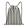 thumbnail image 1 of Sikiie Black And White Thick Stripes Drawstring Backpack Drawstring Bags, Draw String Back Bag for Sports, Gym, Travel, Swimming, Beach-Small, 1 of 6