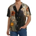 thumbnail image 1 of Sikiie Black Cat in Wildflowers Men's Cuban Shirt, Hawaiian Shirts, Business Casual Button Down Shirts, Short Sleeve Shirt-XX-Large, 1 of 5