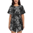 thumbnail image 1 of Sikiie Black Cats In A Garden Womens Pajama Sets Short Sleeve Top With Pants Sleepwear 2 Piece Lounge Set-4X-Large, 1 of 6