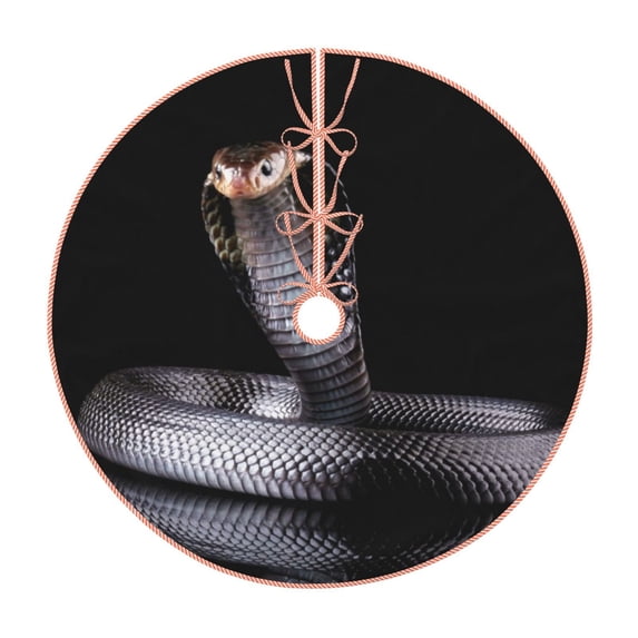 Sikiie Black Cobra Snake Christmas Tree Skirt, Christmas Tree Decorations, Christmas Decor, Tree Mat Decoration(30-48IN)-48"