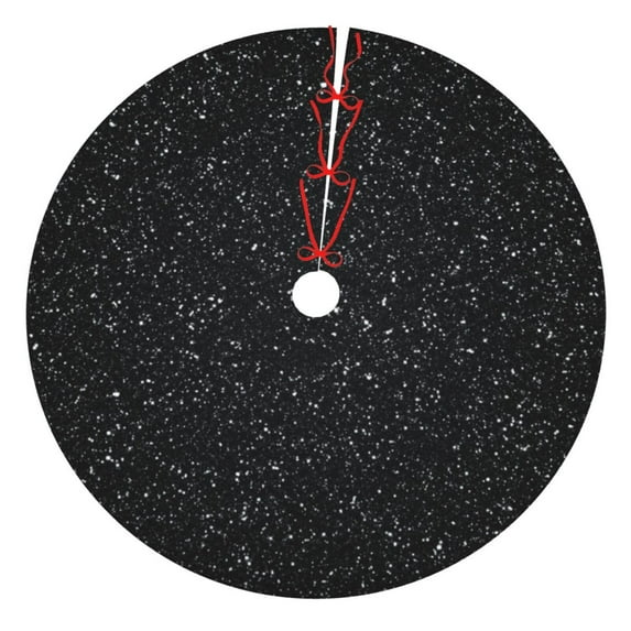 Sikiie Black Glitter 30-48 inches {designName} Print Christmas Tree Skirt Snowman Xmas Tree Skirt with Edge Christmas Decorations for Holiday Party36"