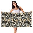 thumbnail image 1 of Sikiie Black Palm Leaves Beach Towel for Women Men, Pool Bath Beach Camping Beach Towel Adult Blanket for Travel Swim 27.5"x 55", 1 of 6