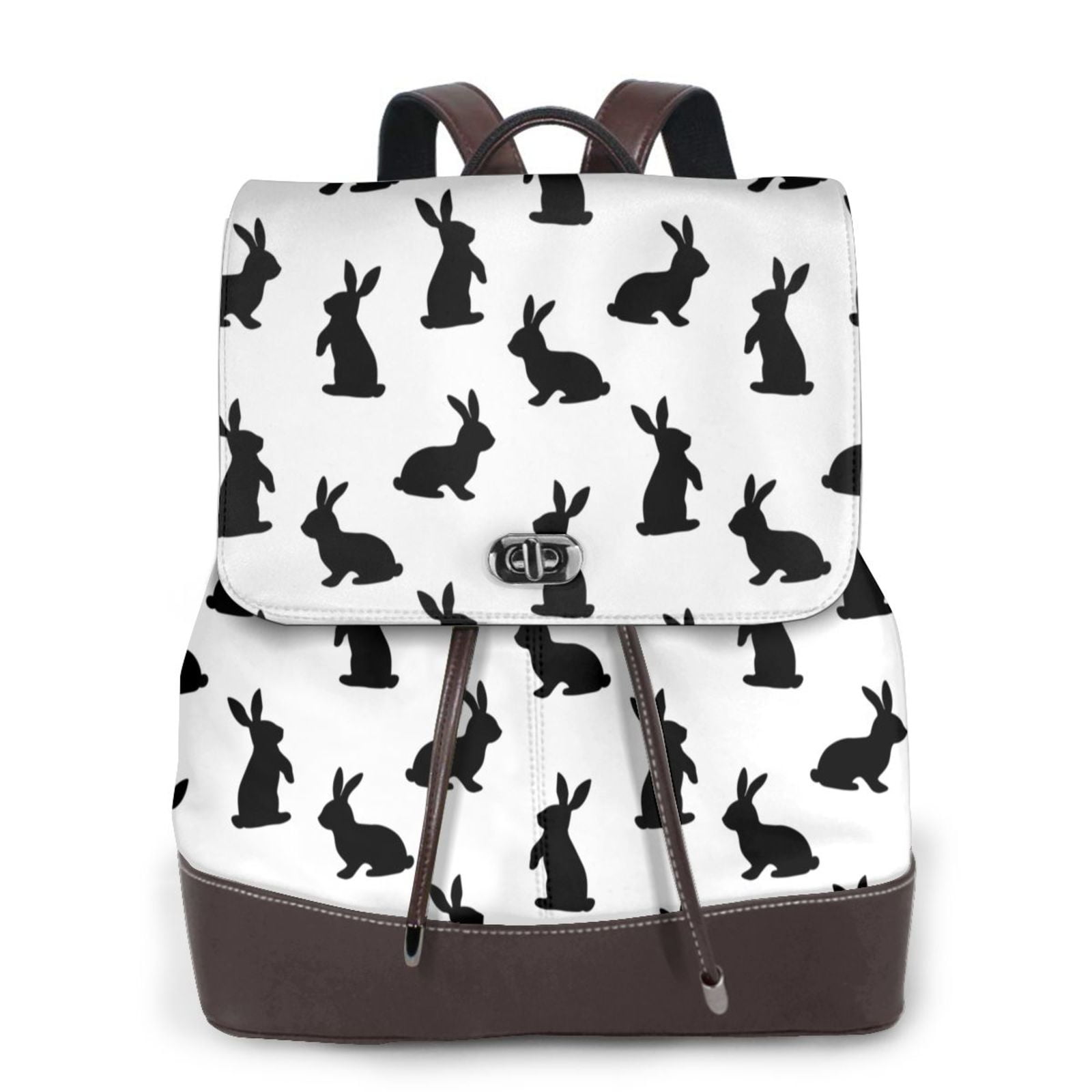 Sikiie Black Rabbit Women Genuine Leather Backpack Fashion Rucksack ...