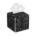 thumbnail image 1 of Sikiie Black Scientific Leather Tissue Box Cover Square, tissue box holder, Tissue Box with Bottom Belt-5.2”x5.2”x5.2”, 1 of 7