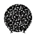 thumbnail image 1 of Sikiie Black White Leaves Bone China Decorative Plate Personality Ceramic Dinner Plate Crafts Decorative Ceramic Decorative Plate -7in, 1 of 6
