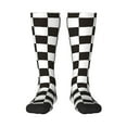 thumbnail image 1 of Sikiie Black and White Checkerboard Knee Socks, High Socks Long Stretchy Sock Women Knee High Stocking, Long Socks for Women, 1 of 6