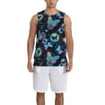 thumbnail image 1 of Sikiie Blue Butterfly Basketball Jersey Reversible Men's Mesh Athletic Sports Shirts Training Practice S-4XLMedium, 1 of 6