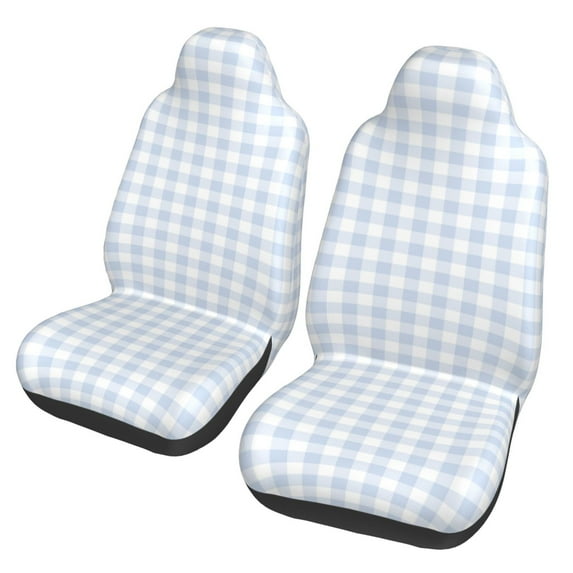 Sikiie Blue Checkboard Car Seat Protector 2 Pack Car Seat Cushion Mat, Car Seat Covers for SUV, Truck, Van