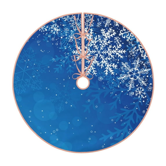 Sikiie Blue Christmas With Snowflakes Christmas Tree Skirt, Christmas Tree Decorations, Christmas Decor, Tree Mat Decoration(30-48IN)-36"