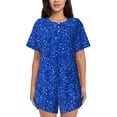 thumbnail image 1 of Sikiie Blue Circles Mosaic Womens Pajama Sets Short Sleeve Top With Pants Sleepwear 2 Piece Lounge Set4X-Large, 1 of 6