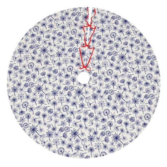 Sikiie Blue Dandelion 30-48 inches {designName} Print Christmas Tree Skirt Snowman Xmas Tree Skirt with Edge Christmas Decorations for Holiday Party-48"