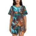 thumbnail image 1 of Sikiie Blue Dragon And White Tiger Womens Pajama Sets Short Sleeve Top With Pants Sleepwear 2 Piece Lounge Set4X-Large, 1 of 6