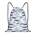 thumbnail image 1 of Sikiie Blue Fish Drawstring Backpack Drawstring Bags, Draw String Back Bag for Sports, Gym, Travel, Swimming, Beach-Small, 1 of 6