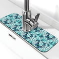 thumbnail image 1 of Sikiie Blue Floral with Butterflies Splash Guard for Sink Faucet-1 PC Super Absorbent Fast Drying Mat Sink Gadgets-Splash Guard for Kitchen, Sink Mat, 1 of 7
