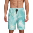 thumbnail image 1 of Sikiie Blue Marble Mens Pajama Shorts, Lightweight Lounge Pant with Pockets Soft Sleep Pj Shorts for MenMedium, 1 of 6