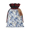 thumbnail image 1 of Sikiie Blue Paisley Christmas Gift Bags Drawstring Gift Bags Sacks Drawstring Bag Holiday Linen Xmas Wrapping Bags for Presents Party Gift-Black, 1 of 8