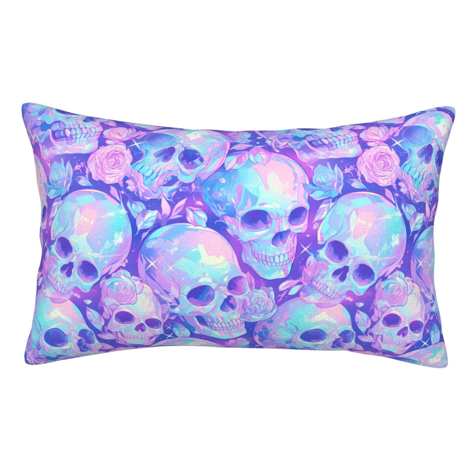 Sikiie Blue Skull Daisy Pillow Covers, Throw Pillow Case Cushion Covers