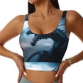 thumbnail image 1 of Sikiie Blue Thunder Storm Dragon Print Strappy Sports Bra for Women Padded Push Up Sports Bra Athletic Running Sports Bra Workout Bra Yoga Bra, 1 of 5