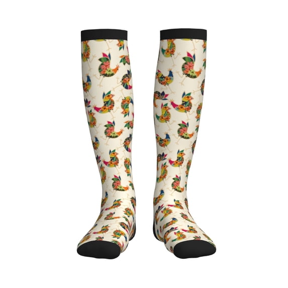 Sikiie Boho Chicken 1 Pairs Compression Socks for Men and Women 15-20 mmHg Running Support Socks