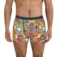 thumbnail image 1 of Sikiie Boho Cute Owls Print Men's Boxer Briefs, Elastic Waistband Boxer Briefs Leggings-XX-Large, 1 of 5