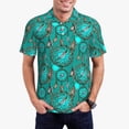 thumbnail image 1 of Sikiie Boho Dreamcatcher Print Men's Short-sleeved POLO Shirts, Button-down Shirts and T-shirts are Suitable for Vacation, Leisure and Business-XX-Large, 1 of 6