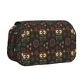 thumbnail image 1 of Sikiie Boho Owl Print Flip Double-layer Pencil Case, All-purpose Stationery Bag for Study and Office, Zipper Design, Unisex, 1 of 7