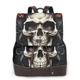 thumbnail image 1 of Sikiie Bow Flower Skull Women Genuine Leather Backpack Fashion Rucksack Daypack Leather Casual Travel Backpacks for Women, 1 of 4