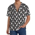 thumbnail image 1 of Sikiie Bowling Pins Men's Wrinkle Free Untucked Cuban Shirt Business Casual Button Down Shirts Short Sleeve ShirtLarge, 1 of 5