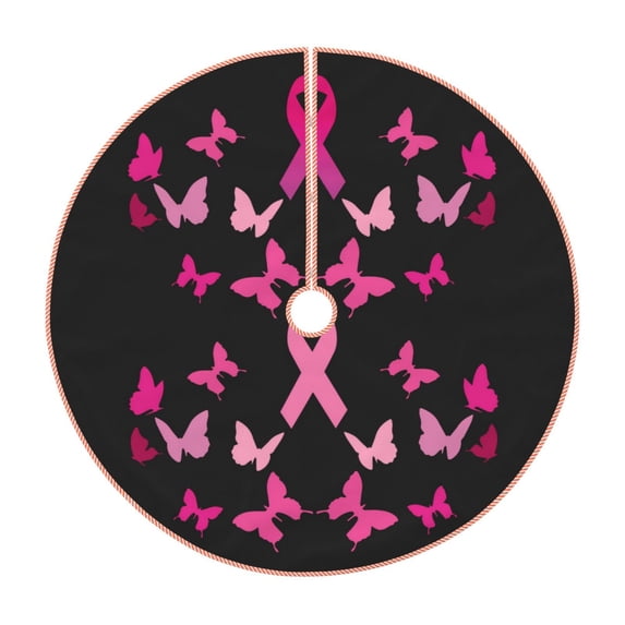 Sikiie Breast Cancer Christmas Tree Skirt, Christmas Tree Decorations, Christmas Decor, Tree Mat Decoration(30-48IN)-30"