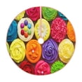 thumbnail image 1 of Sikiie Brightly Colored Cupcakes Nativity Christmas Tree Skirt, Jesus Christian Winter Holiday Tree Mat Decoration(30-48IN)48", 1 of 6