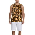 thumbnail image 1 of Sikiie Brown Plaid Sunflower Basketball Jersey Reversible Men's Mesh Athletic Sports Shirts Training Practice S-4XL3X-Large, 1 of 6