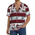 thumbnail image 1 of Sikiie Buffalo Plaid Forest Men's Wrinkle Free Untucked Cuban Shirt Business Casual Button Down Shirts Short Sleeve Shirt4X-Large, 1 of 5