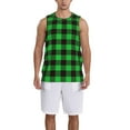 thumbnail image 1 of Sikiie Buffalo Plaid Green Black Basketball Jersey Reversible Men's Mesh Athletic Sports Shirts Training Practice S-4XLMedium, 1 of 6
