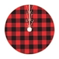 thumbnail image 1 of Sikiie Buffalo Plaid Red Black Nativity Christmas Tree Skirt, Jesus Christian Winter Holiday Tree Mat Decoration(30-48IN)36", 1 of 6