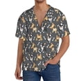 thumbnail image 1 of Sikiie Bulldog Print Men's Wrinkle Free Untucked Cuban Shirt Business Casual Button Down Shirts Short Sleeve ShirtLarge, 1 of 5