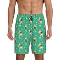 thumbnail image 1 of Sikiie Bulldog Puppy Flower Mens Pajama Shorts, Lightweight Lounge Pant with Pockets Soft Sleep Pj Shorts for MenMedium, 1 of 6