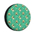 thumbnail image 1 of Sikiie Bulldog Puppy Flower PVC Leather Spare Tire Wheel Cover Spare Tire Cover, for Car Truck SUV Camper Trailer Universal Fit(14-17in)-17 inch, 1 of 6