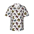 thumbnail image 1 of Sikiie Bulldog Sunglasses Face Print Men's Hawaiian Shirt, Summer Beach Button Pocket Short Sleeve T-Shirt,X-Large, 1 of 7