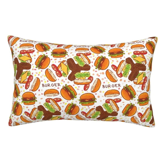 Sikiie Burger Pillow Covers, Throw Pillow Case Cushion Covers,Cushion for Bedroom,Couch,Home-14"x20"